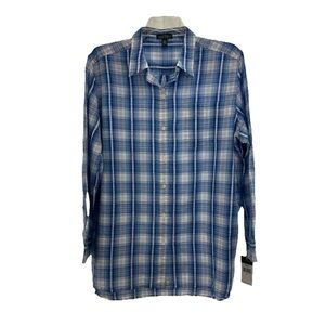 Lauren Ralph Lauren Men’s Button Down Dress Shirt Long Sleeve Plaid Size XL Blue